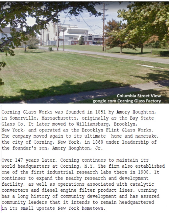 Corning Glass Works Factory and History